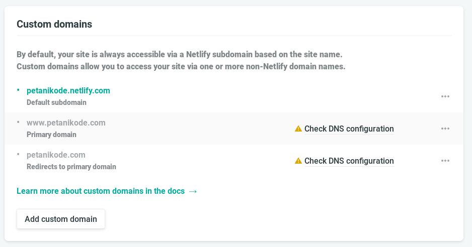 DNS di Netlify