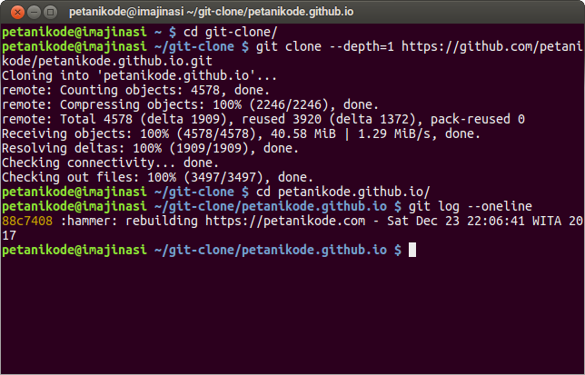 Clone Commit Terakhir dari Repository Git