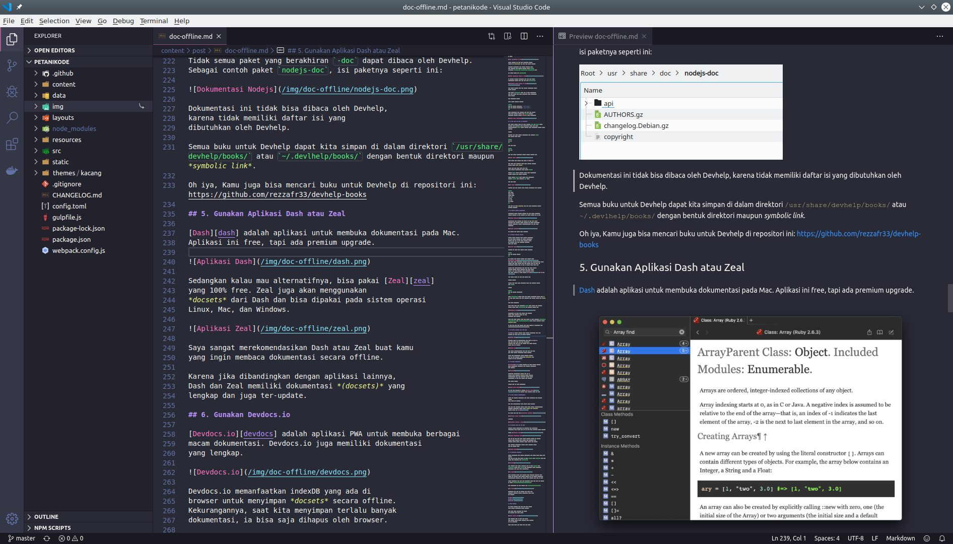 Preview markdown pada VS Code