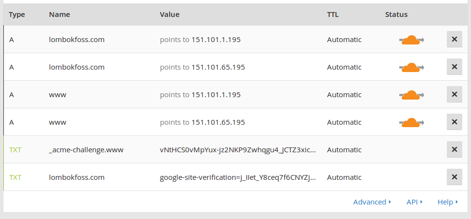 Konfigurasi DNS Cloudflare